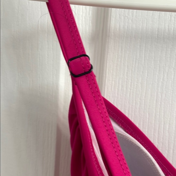 Krista Fuchsia One Piece Swimsuit with Draped Front  V-Neckline Size 8 - Picture 6 of 7